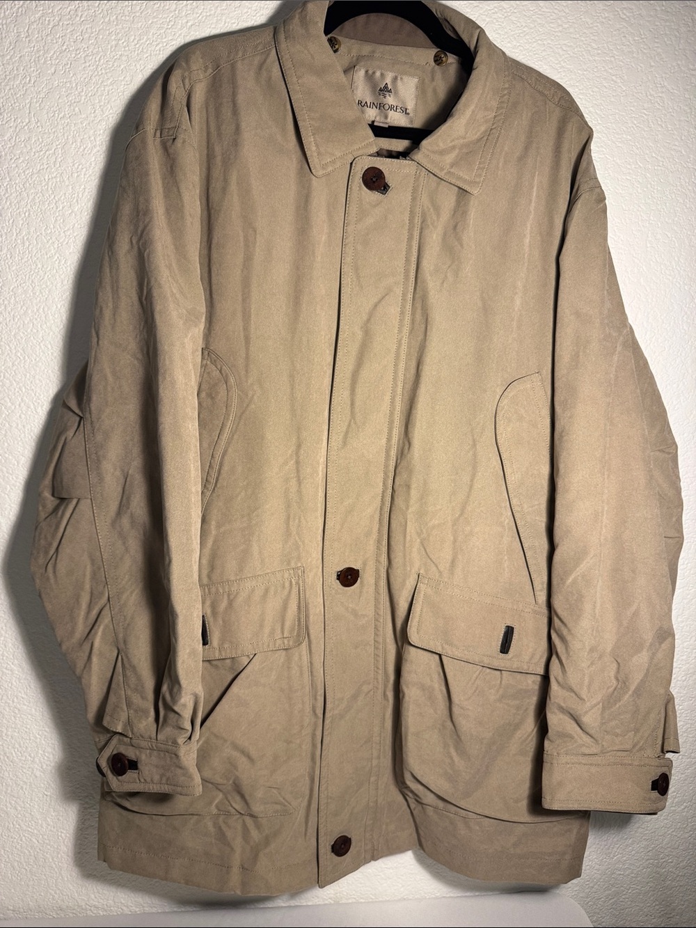Rainforest Men's XL Beige Tan Heavy Down Winter Utility Field Jacket Parka Coat